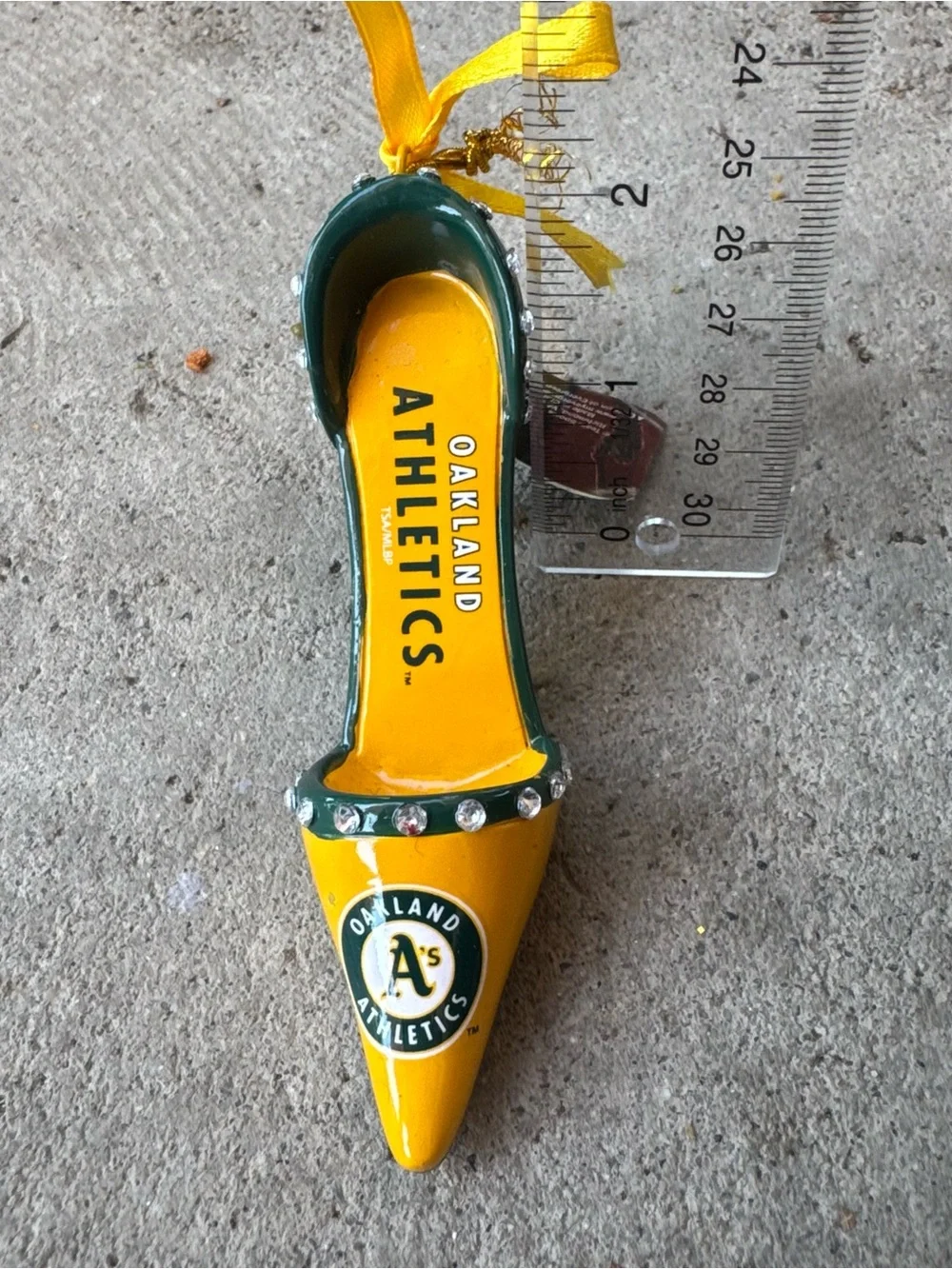 Oakland Athletics Yellow & Green High Heel Christmas‎ Ornament